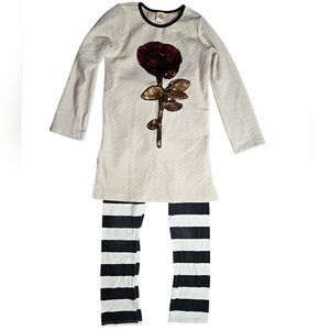 Mia Belle Couture Little Girls Sequin Rose Matching Set